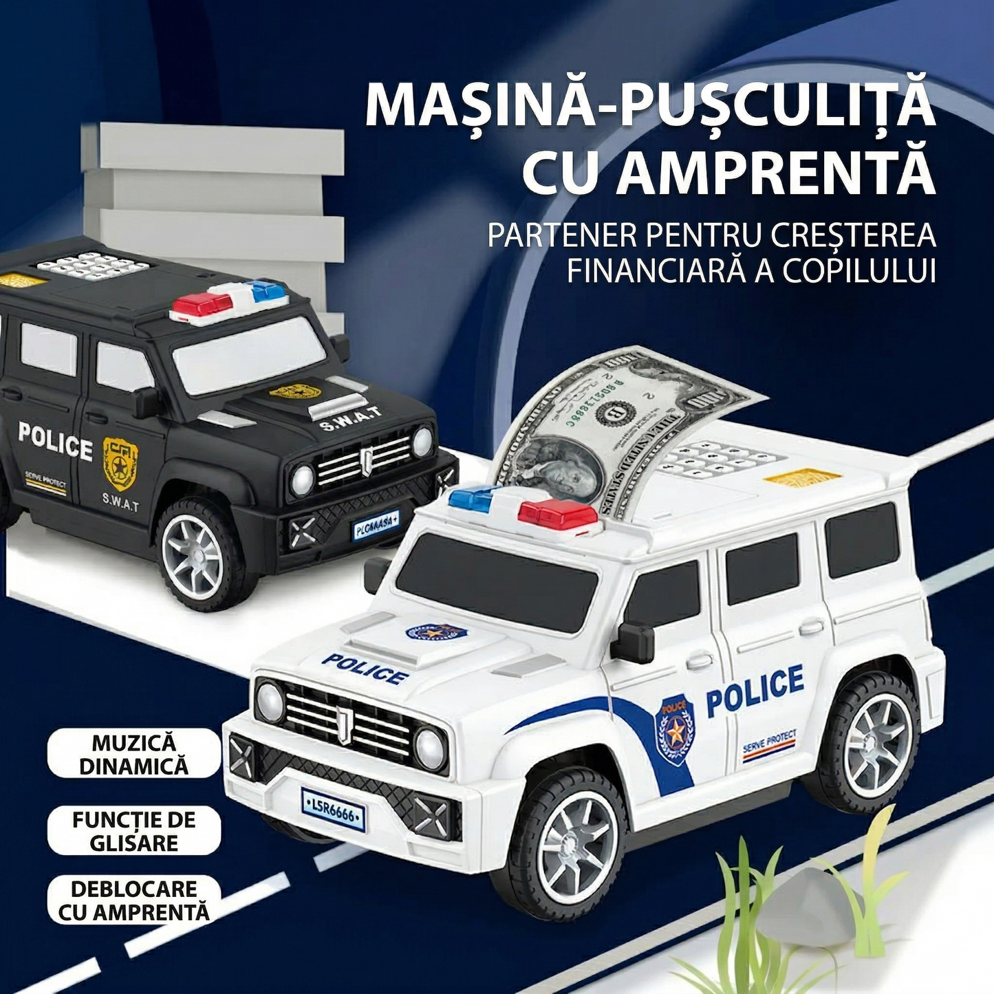 Pușculiță Inteligentă pentru Copii cu Parolă și Amprentă