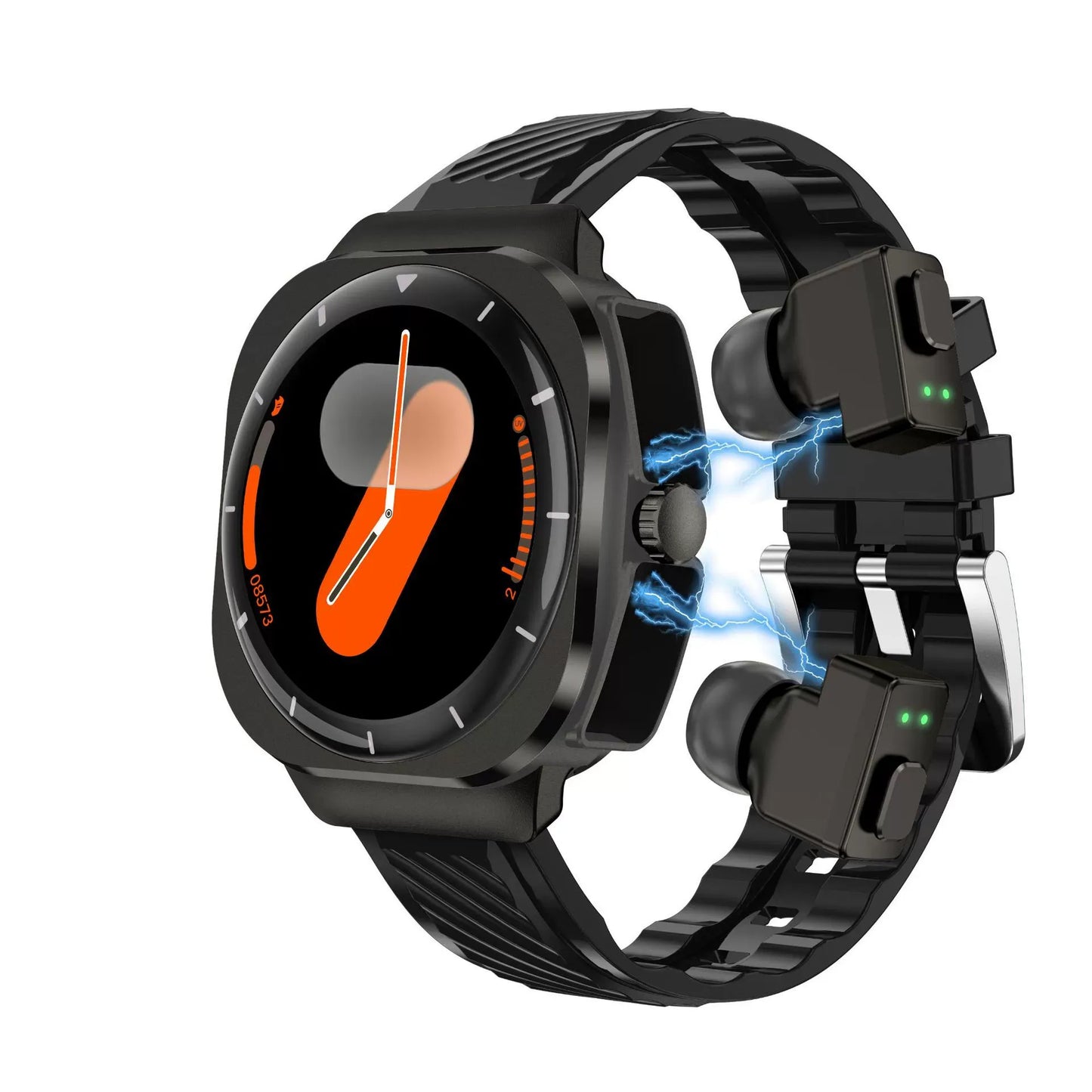 Smartwatch 2 în 1 cu Căști Bluetooth, Monitor Sănătate și Apeluri